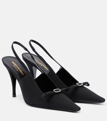 Aston 95 satin slingback pumps - Saint Laurent - Modalova