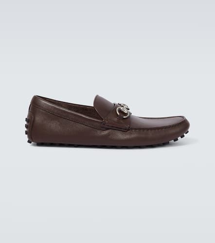 Horsebit leather driving shoes - Gucci - Modalova