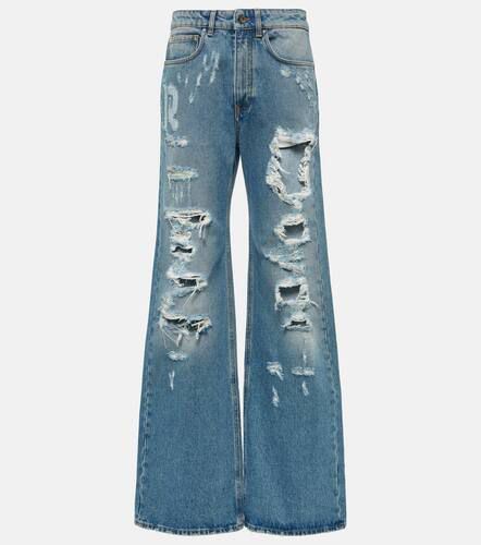 Distressed high-rise wide-leg jeans - Rabanne - Modalova