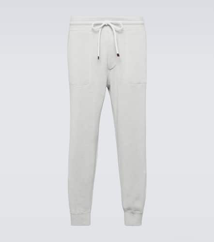 Ribbed-knit cotton sweatpants - Brunello Cucinelli - Modalova