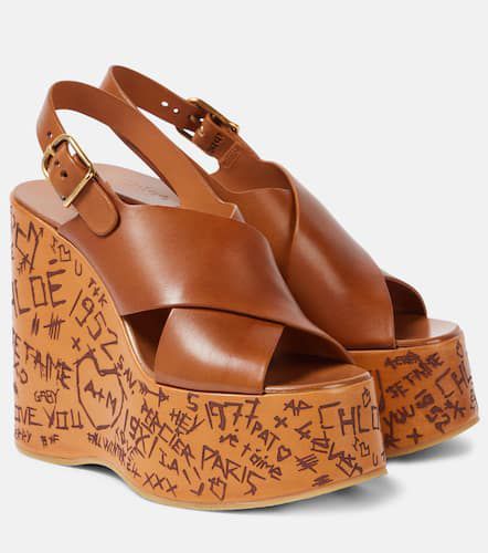 ChloÃ© Maxime leather wedge sandals - Chloe - Modalova