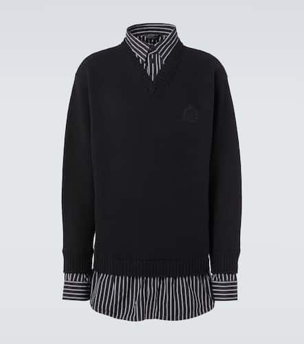 Layered wool and cotton poplin sweater - Balenciaga - Modalova