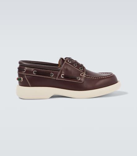 Segelschuhe Web Stripe aus Leder - Gucci - Modalova