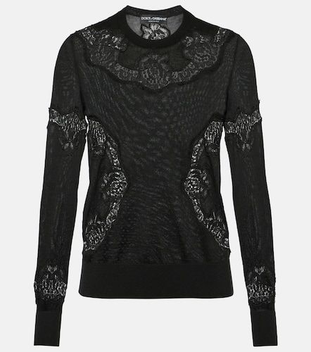 Jersey en mezcla de cachemir con encaje - Dolce&Gabbana - Modalova