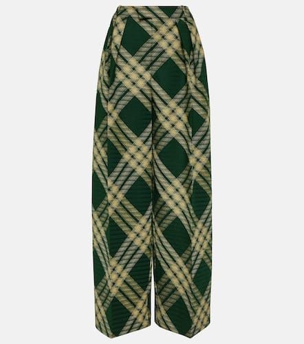 Checked wool twill wide-leg pants - Burberry - Modalova