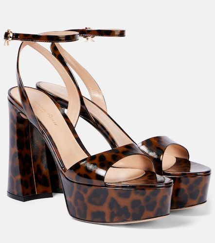 Nancy 110 leopard-print platform sandals - Gianvito Rossi - Modalova