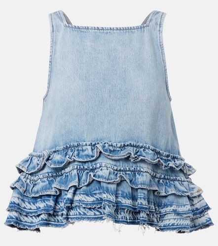 Ganni Ruffled denim top - Ganni - Modalova