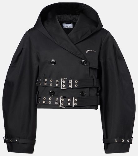 Ganni Belted cropped cotton jacket - Ganni - Modalova