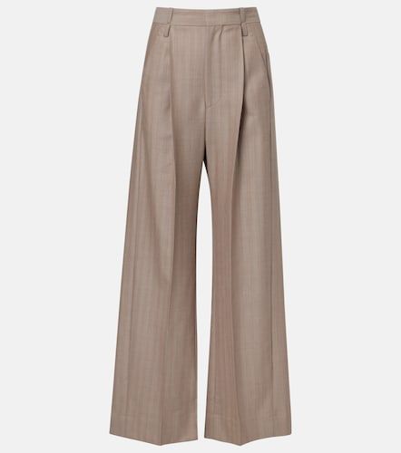 Herringbone virgin wool pleated pants - Victoria Beckham - Modalova
