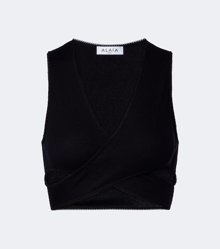 Alaïa Top cropped in jersey a coste - Alaia - Modalova