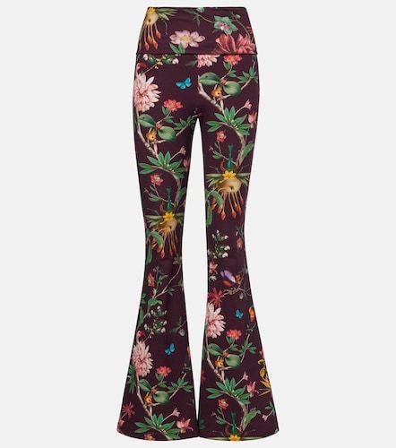 Pantaloni flared Meditation in misto cotone con stampa floreale - La DoubleJ - Modalova