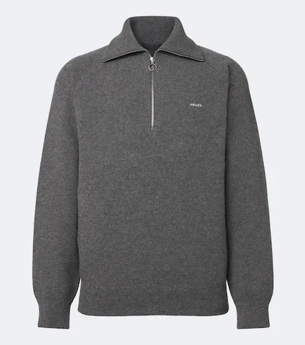 Wool and cashmere half-zip sweater - Prada - Modalova