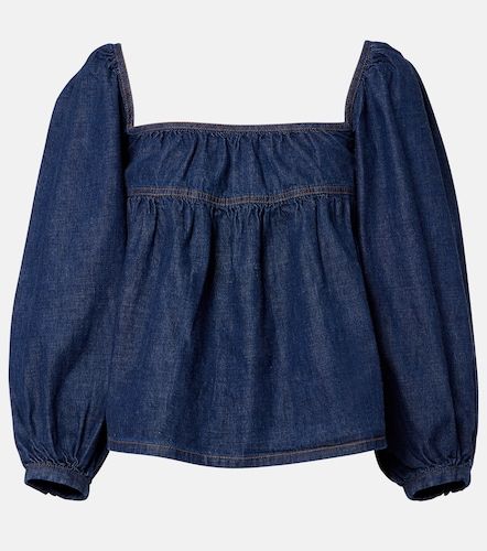 Saint Laurent Gathered denim blouse - Saint Laurent - Modalova