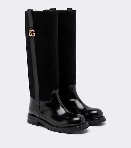 Stivali DG in pelle e suede - Dolce&Gabbana - Modalova