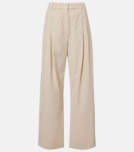 Pantaloni a gamba larga in misto cotone - Brunello Cucinelli - Modalova