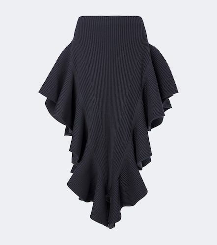 Ribbed-knit ruffled wool-blend midi skirt - Alaia - Modalova