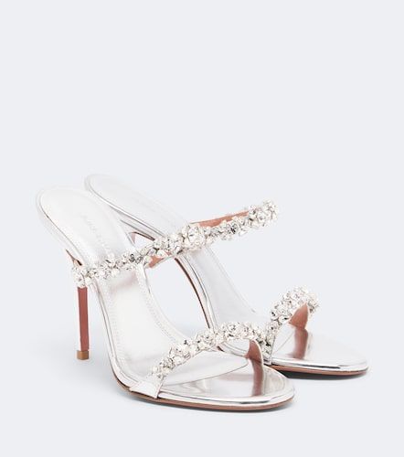 Mules Elizabeth in pelle metallizzata - Amina Muaddi - Modalova