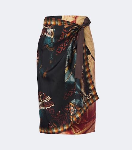 Printed silk wrap skirt - Dries Van Noten - Modalova