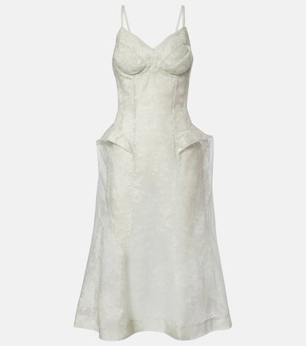 Korsettkleid Peplum aus Seide mit Spitze - McQueen - Modalova