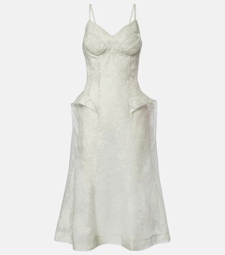 Peplum silk lace corset dress - McQueen - Modalova