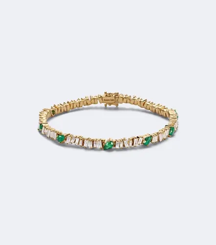 Bracciale tennis in 18kt con smeraldi e diamanti - Suzanne Kalan - Modalova