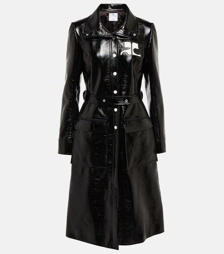 Logo cotton-blend trench coat - Courreges - Modalova