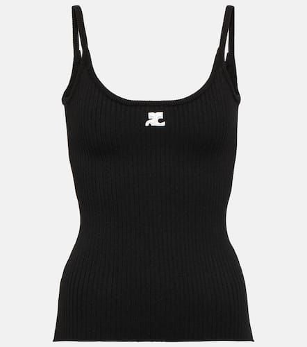 Courrèges Logo ribbed-knit tank top - Courreges - Modalova