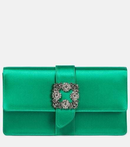 Capri embellished satin clutch - Manolo Blahnik - Modalova