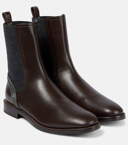 Embellished leather Chelsea boots - Brunello Cucinelli - Modalova