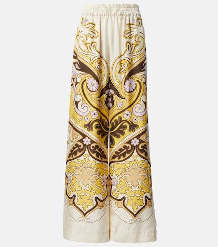 Pantalones palazzo Spells Placée de sarga de seda - La DoubleJ - Modalova
