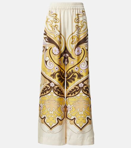 Printed silk twill palazzo pants - La DoubleJ - Modalova