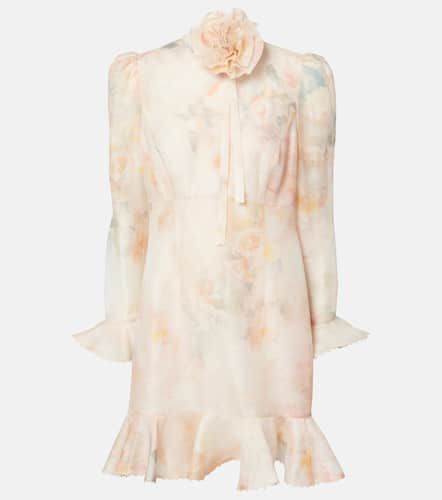 Crush floral linen and silk minidress - Zimmermann - Modalova