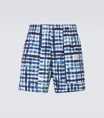 Gingham cotton Bermuda shorts - Bottega Veneta - Modalova