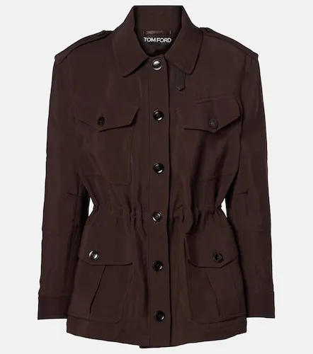 Tom Ford Giacca in twill con pelle - Tom Ford - Modalova