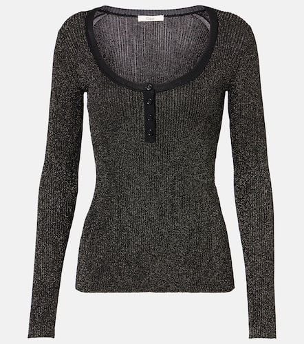 ChloÃ© Ribbed-knit lurexÂ® Henley shirt - Chloe - Modalova