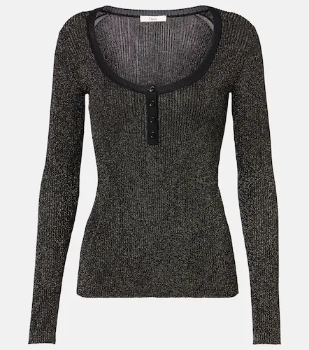Ribbed-knit lurexÂ® Henley shirt - Chloe - Modalova