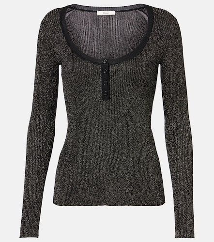 Ribbed-knit lurexÂ® Henley shirt - Chloe - Modalova