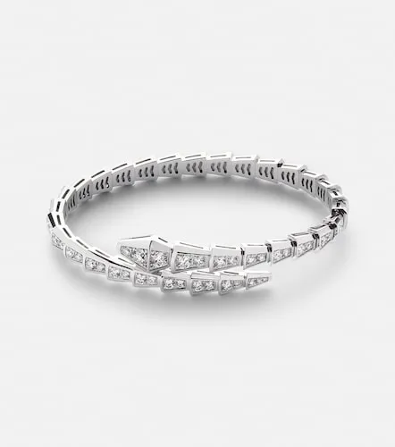 Serpenti Viper 18kt white gold bangle with diamonds - Bvlgari - Modalova