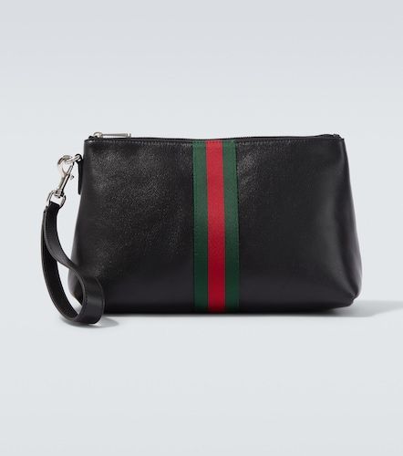 Gucci Web Trademark leather pouch - Gucci - Modalova