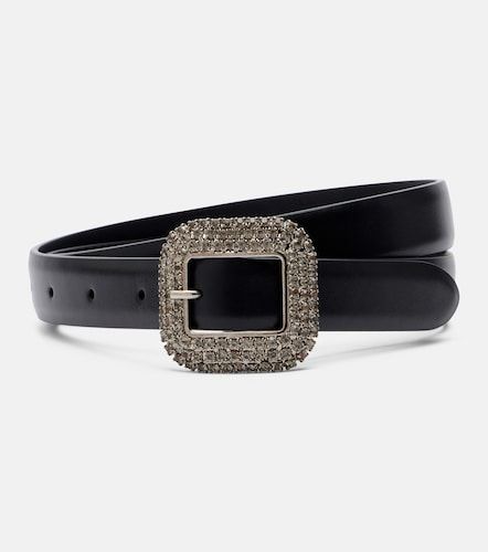 Crystal-embellished leather belt - Saint Laurent - Modalova