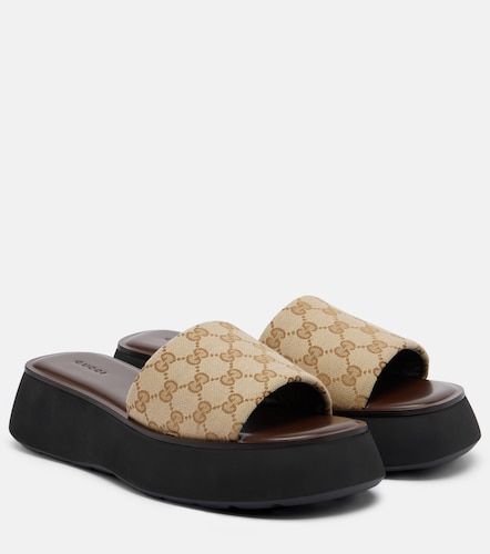 Sandali in canvas GG con platform - Gucci - Modalova