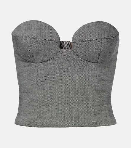 Herringbone wool-blend bustier top - Magda Butrym - Modalova