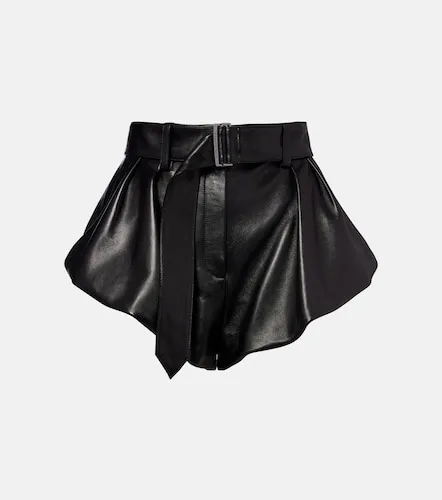 Belted high-rise leather micro shorts - Magda Butrym - Modalova