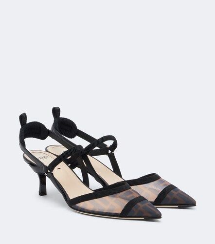 Fendi Colibri mesh slingback pumps - Fendi - Modalova