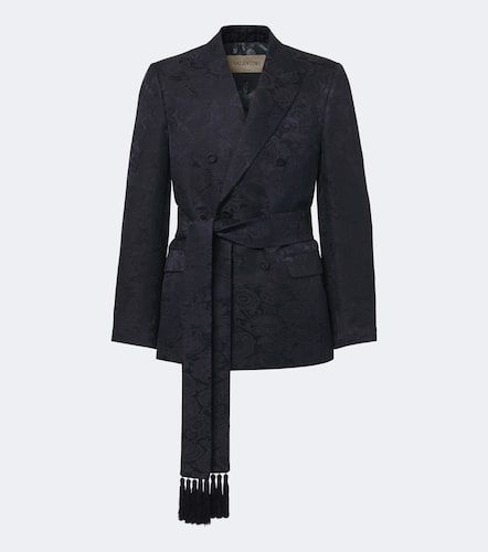 Blazer in jacquard di lino e seta - Valentino Garavani - Modalova
