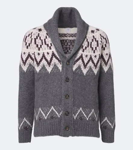 Cashmere and silk jacquard cardigan - Eleventy - Modalova