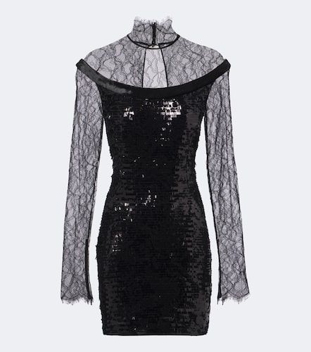 Minikleid aus Spitze mit Pailletten - Roberto Cavalli - Modalova