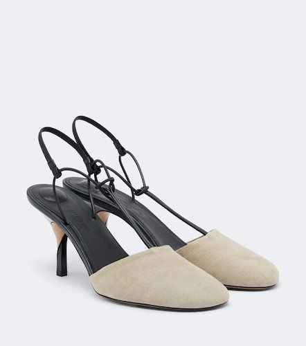 Pina leather-trimmed suede slingback pumps - Jacquemus - Modalova