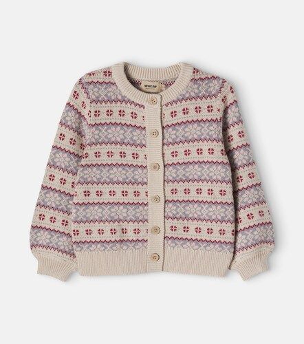 Cárdigan Vikki de algodón en jacquard - Wheat - Modalova