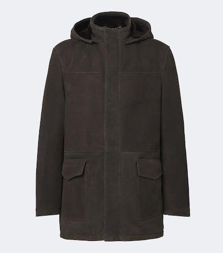 Parka in suede con cappuccio - Thom Sweeney - Modalova